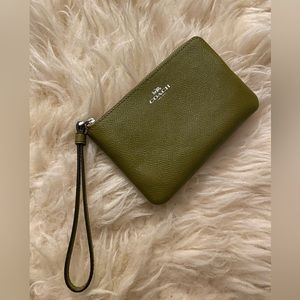 Fun and funky green Coach wristlet!